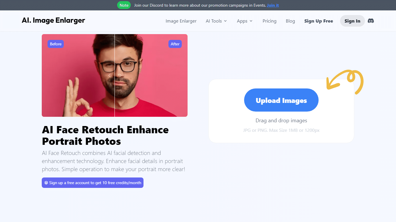 AI Face Retouch on AI Image Enlarger